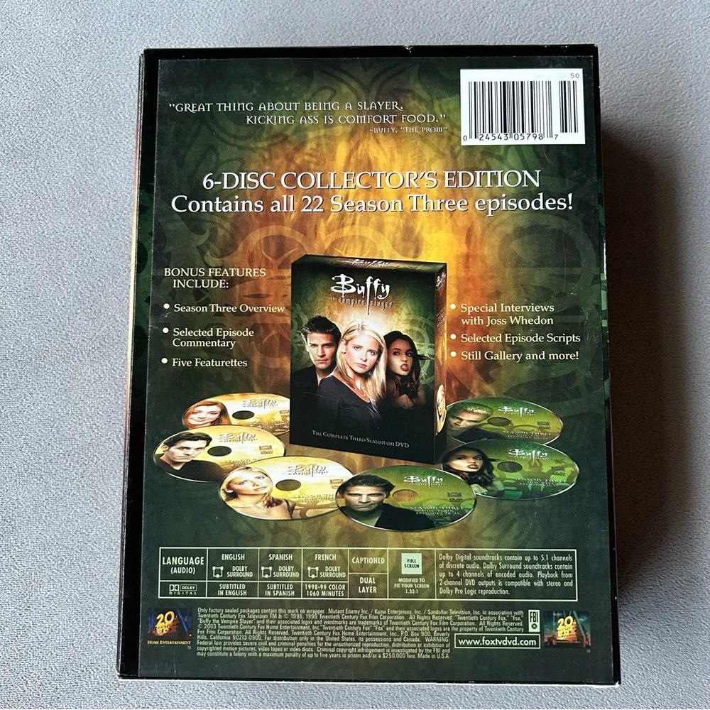 Buffy The Vampire Slayer ~ The Complete Third Season on DVD - Picture 2 of 8